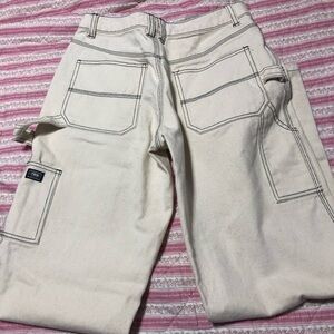 Twik Cream Denim with Black Accent cargo pants-size 27- new- for work or play